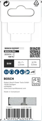 Hoja Bosch PRO Thin Metal S325GF 85×7×1,25 mm 5 uds.